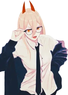 😒 Power Chainsaw Man anime, chainsaw man, power, demon, girl, character telegram sticker