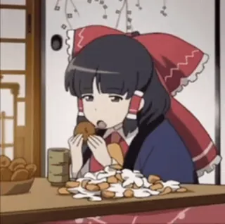 🥮 Anime, Dibujo animado, Personaje, Comida, Mesa whatsapp sticker