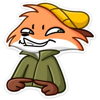 😅 rubah, binatang, menyeringai, licik, kartun, karakter whatsapp sticker