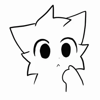❔ cartoon, cat, cute, animal, drawing, sticker, kawaii telegram sticker