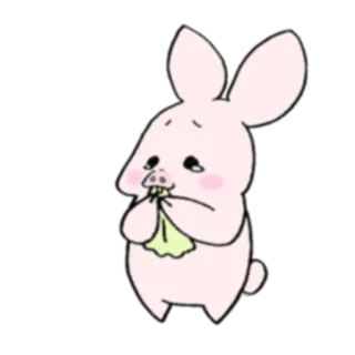 😢 кролик, грустный, плачущий, мультфильм, розовый, животное telegram sticker
