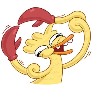 🦀 만화, 캐릭터, 게, 재미있는, 노란색, 기발한 telegram sticker