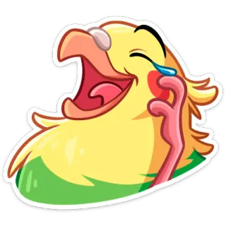😂 นกแก้ว, นก, การ์ตูน, น่ารัก, หัวเราะ, ร้องไห้, อีโมจิ telegram sticker
