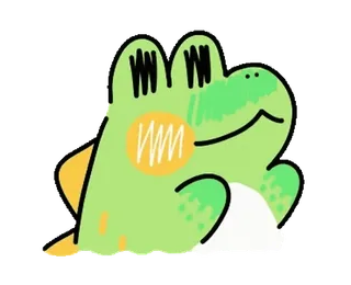 ❤ rana, lindo, dibujos animados, verde, animal, dibujo whatsapp sticker