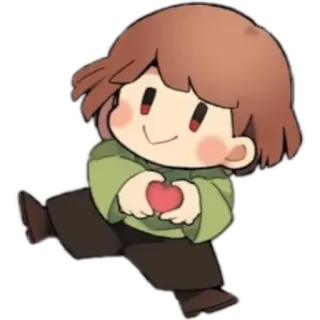 ♥️ Chara Undertale video game, chara, undertale, heart, cute, pixel telegram sticker