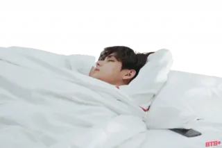 😴 sleeping, bed, rest, relaxed, blanket, person, indoors, napping telegram sticker