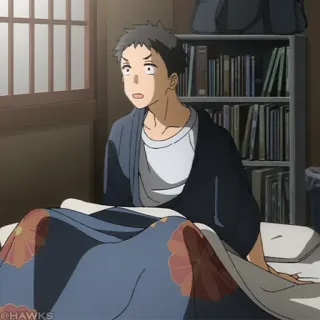 🎎 Animé, Homme, Lit, Surprise telegram sticker