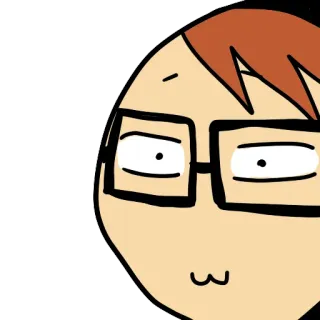 🤐 dibujos animados, gafas, personaje, cara, ilustración telegram sticker