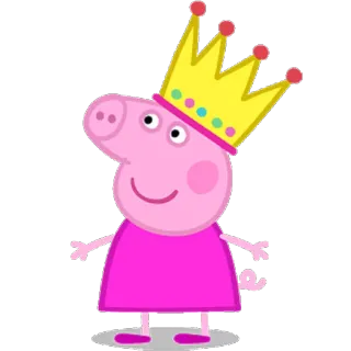 👸 Peppa Pig kreskówka, świnia, księżniczka, korona, zwierzę telegram sticker