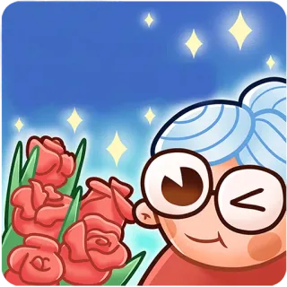 😉 Cartone animato, Nonna, Rose, Fiori, Brillantini, Carino whatsapp sticker