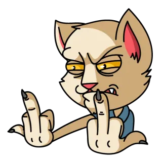 🖕 gatto, dito medio, offensivo, gesto, maleducato telegram sticker