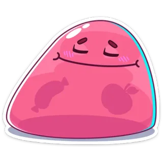 😌 Blob, Niedlich, Kawaii, Rosa, Sticker whatsapp sticker