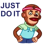 💪 JUST DO IT motivational, monkey, cartoon, action telegram sticker
