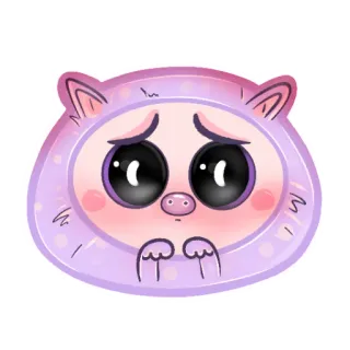 🥺 pegatina, lindo, dibujos animados, animal, cerdo whatsapp sticker