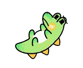 😢 cocodrilo, caimán, lindo, dibujo animado, pegatina, reptil, verde whatsapp sticker