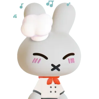 ⚪ bunny, chef, cute, cartoon, rabbit, cooking whatsapp sticker
