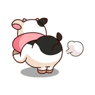 💨 krowa, pierd, zwierzę, kreskówka, humor, śmieszne, słodkie telegram sticker