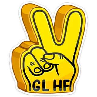 ✌ GL HF Viel Glück, Viel Spaß, Gamer, Gaming, Handzeichen telegram sticker