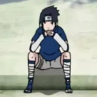 😎 Sasuke Uchiha Naruto Аниме, Саске, Учиха, Наруто, Смешной, Сидящий telegram sticker