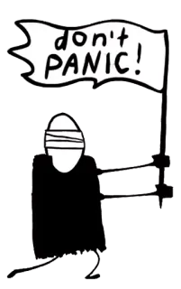 🙈 don't PANIC! panika, flaga, wiadomość, ostrzeżenie, humor telegram sticker