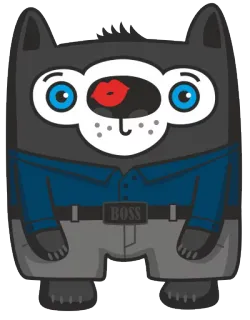 💋 BOSS Desenho animado, Chefe, Adesivo, Personagem, Animal, Gato telegram sticker