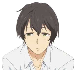 😕 Anime, Personaggio, Maschio, Ritratto, Animazione telegram sticker