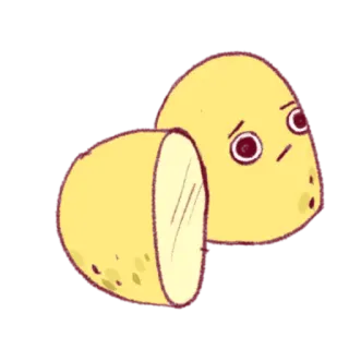 🤕 картофель, еда, овощ, грустный, мультфильм telegram sticker