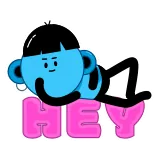 👋 HEY การ์ตูน, คำทักทาย, ลำลอง, เป็นมิตร, ภาพเคลื่อนไหว, ภาพประกอบ telegram sticker