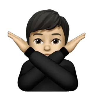 🫁 Emoji, Memoji, Braccia conserte, Linguaggio del corpo, Rifiuto whatsapp sticker