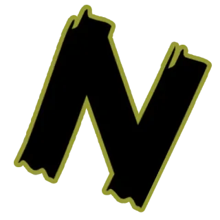 🖕 Buchstabe N, Alphabet, Schwarz und Grün telegram sticker