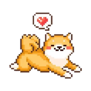 🧡 dog, shiba inu, pixel art, animal, cute, heart telegram sticker