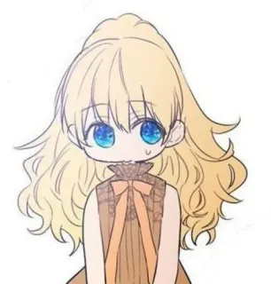 🌻 anime, girl, blonde, cute, chibi, character, cartoon whatsapp sticker