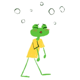 😮‍💨 rana, cartone animato, illustrazione, verde, carino, esausto whatsapp sticker