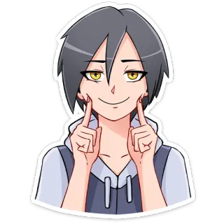 😃 anime, cartoon, character, face, smile, cute telegram sticker