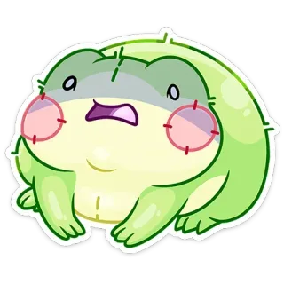 😨 żaba, słodki, kreskówka, naklejka, zwierzę telegram sticker