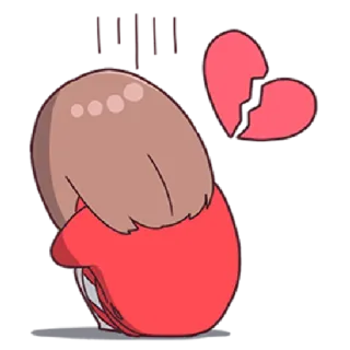 💔 verdrietig, gebroken hart, cartoon, huilen, hartzeer telegram sticker
