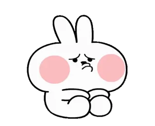 ☹️ зайчик, кролик, грустный, милый, мультик telegram sticker