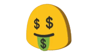 🤑 money, dollar signs, emoji, greed, wealth, finance telegram sticker