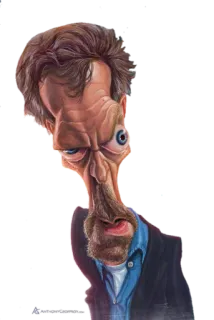 ☠ Dr. Gregory House House карикатура, врач, доктор хаус, медицинская драма, телевидение telegram sticker