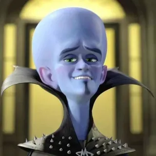 🌟 Megamind Megamind, Bleu, Méchant, Dessin animé, Drôle, Personnage telegram sticker