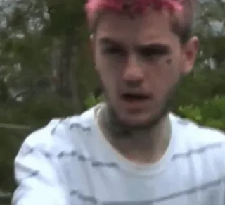 🐣 Lil Peep Lil Peep, Muzyk, Emo rap, Różowe włosy, Portret, Twarz telegram sticker