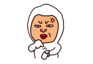 😐 zły, kreskówka, postać, wyraz, zirytowany telegram sticker