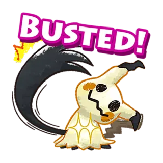 👮 Mimikyu Pokemon BUSTED! pokemon, rotto, Mimikyu, adesivo, anime telegram sticker
