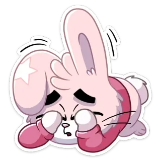 🙈 thỏ, hoạt hình, dễ thương, nhãn dán, hồng telegram sticker