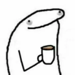 💀 coffee, stick figure, meme, drink, morning telegram sticker