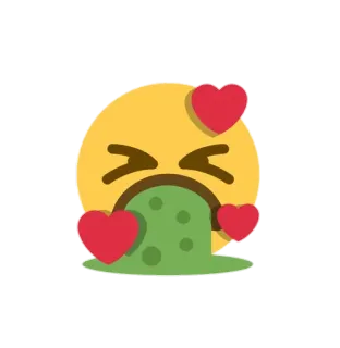 🤮 Emoji, Enfermo, Vomitar, Vómito, Amor, Corazones telegram sticker