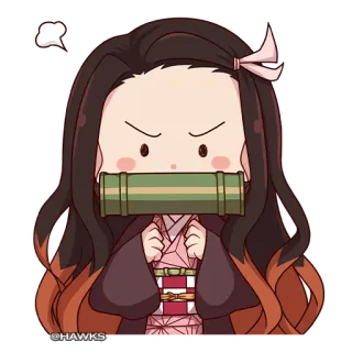 😤 Nezuko Kamado Demon Slayer Nezuko, Demon Slayer, Anime, Manga, Chibi, Kawaii, Niedlich whatsapp sticker