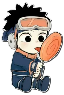 🍭 Obito Naruto anime, cartoon, chibi, lollipop, fanart telegram sticker