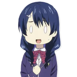 😯 Anime, Dessin animé, Sticker, Féminin, Uniforme scolaire, Mignon whatsapp sticker