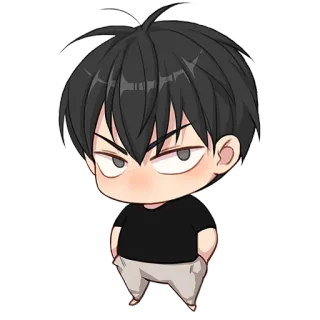 😒 chibi, cartoon, anime, character, manga, boy telegram sticker